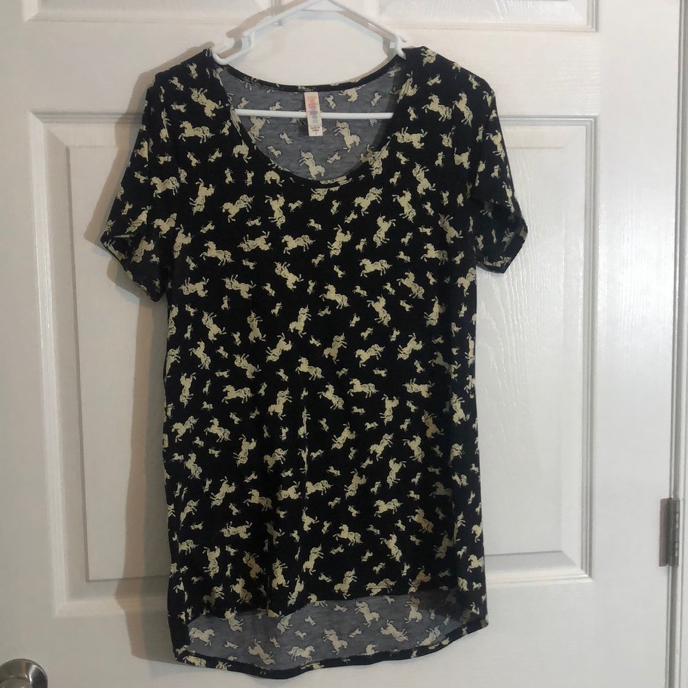 Lularoe Black and White Unicorn Shirt